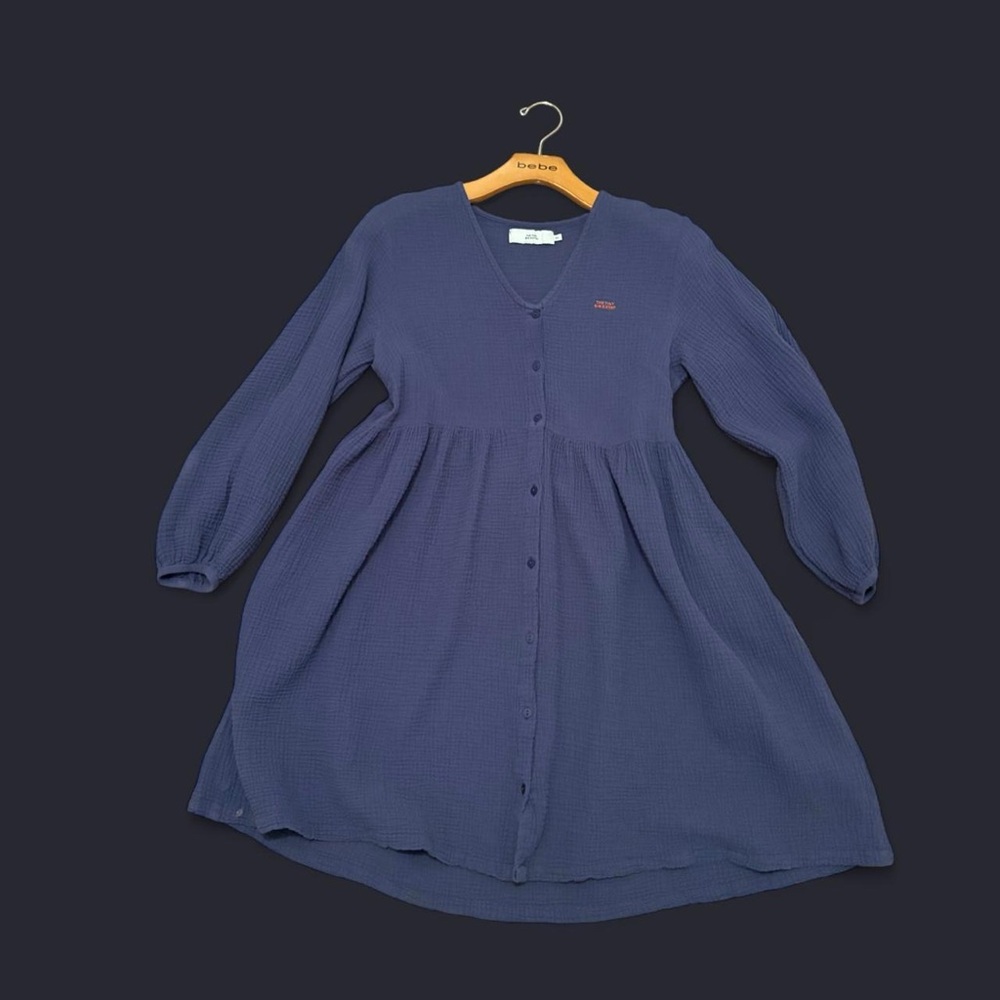 Tiny Big Sister Long Sleeve Blue Dress